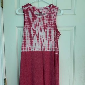Pink Tie-Dye Tank Top Dress